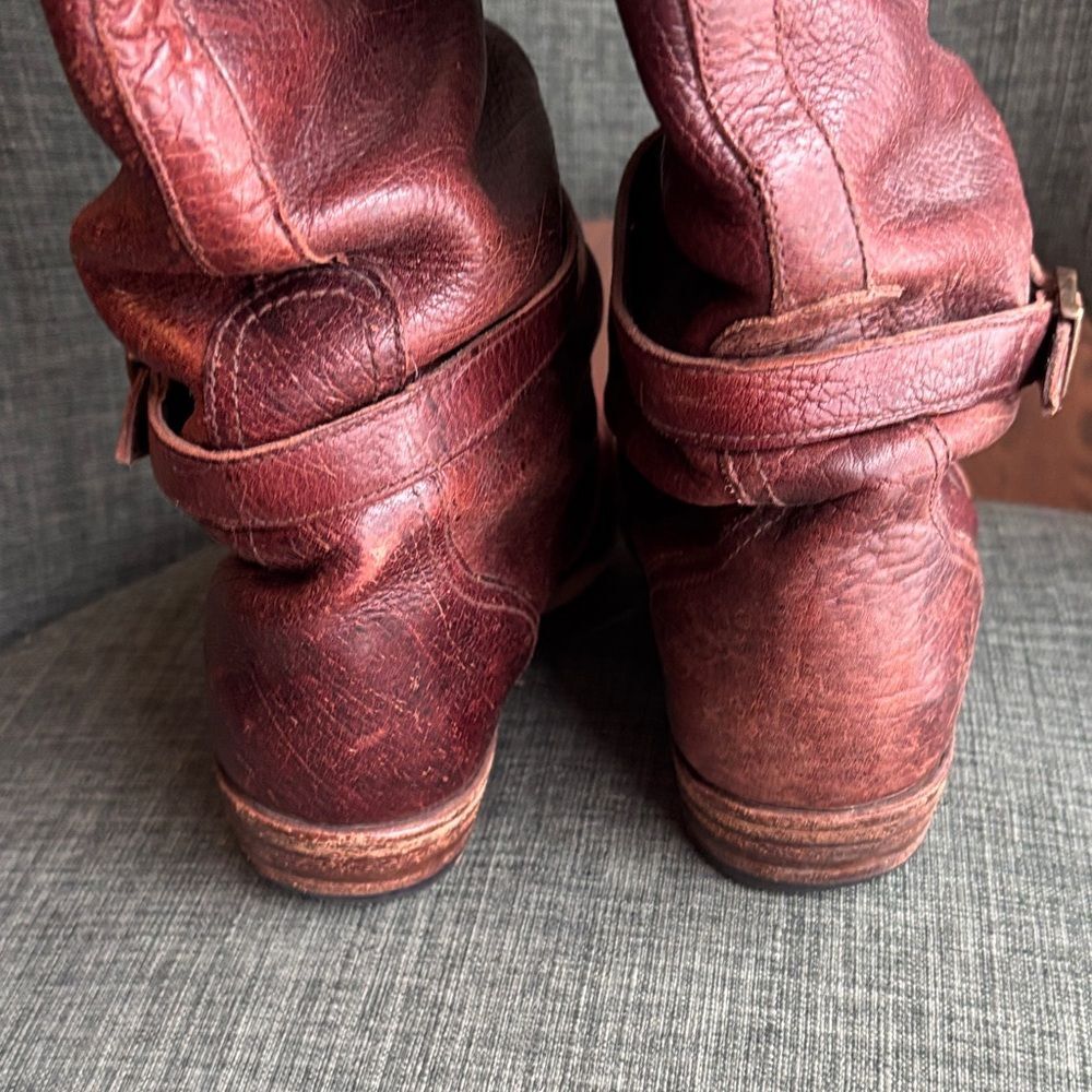 Frye Dorado Brown genuine Leather Riding knee high Boots Womens 7.5 GUC - Picture 5 of 12